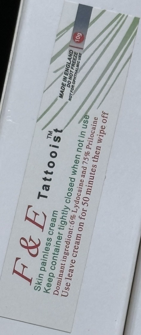 F&E tattoo numbing cream